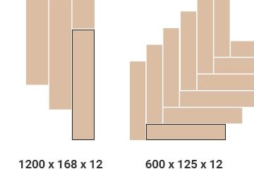 Форматы: Travel 1200×168×12 мм; Herringbone 12 мм